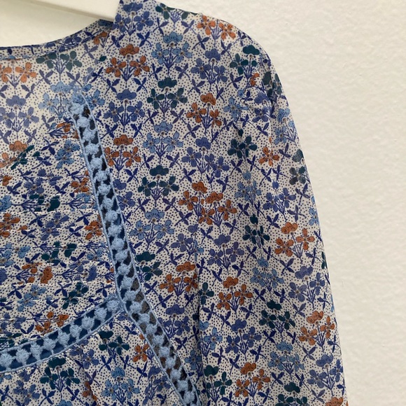 Western Anthropologie Bolding Horses Blue Floral Dress - Picture 6 of 6